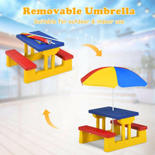 Load image into Gallery viewer, Kids Portable Picnic and Bench Table with Removable Umbrella - Adler's Store
