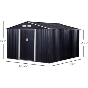 Large Garden Tool Shed with Double Sliding Doors and Vents - Adler's Store