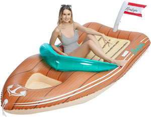 Large Inflatable lounge Boat Pool Party Float with Reinforced Cooler - Adler's Store