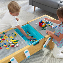 Load image into Gallery viewer, Little Builder Bricks Wooden Activity Storage Table with Bins and Over 200 Pieces - Adler's Store