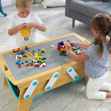 Load image into Gallery viewer, Little Builder Bricks Wooden Activity Storage Table with Bins and Over 200 Pieces - Adler's Store