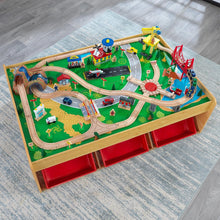 Load image into Gallery viewer, Mountain City Wooden Train Set and Table with 120 Pieces - Great Gift for Kids - Adler's Store