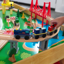 Load image into Gallery viewer, Mountain City Wooden Train Set and Table with 120 Pieces - Great Gift for Kids - Adler's Store