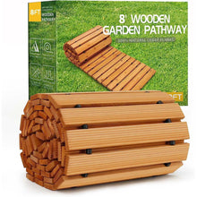 Load image into Gallery viewer, Outdoor Cedar Wood Garden Pathway Weather-Resistant Decorative Roll Out Boardwalk - Adler's Store