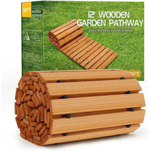 Load image into Gallery viewer, Outdoor Cedar Wood Garden Pathway Weather-Resistant Decorative Roll Out Boardwalk - Adler's Store