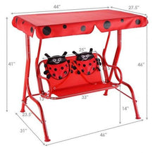 Load image into Gallery viewer, Outdoor Kids Patio 2 Seater Swing Bench With Canopy - Adler's Store