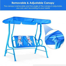 Load image into Gallery viewer, Outdoor Kids Patio 2 Seater Swing Bench With Canopy - Adler's Store