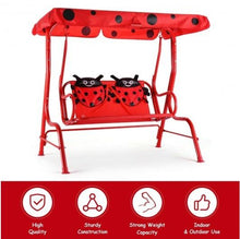 Load image into Gallery viewer, Outdoor Kids Patio 2 Seater Swing Bench With Canopy - Adler's Store