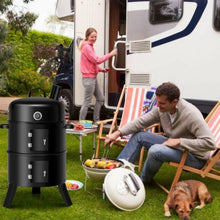 Load image into Gallery viewer, Portable 3 in 1 Iron Charcoal BBQ Smoker - Adler's Store