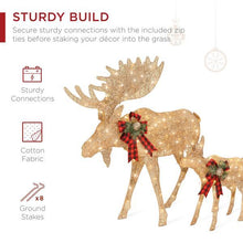 Load image into Gallery viewer, Pre-Lit 2-Piece Moose Family Holiday Decoration Set - Adler's Store