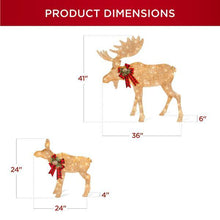 Load image into Gallery viewer, Pre-Lit 2-Piece Moose Family Holiday Decoration Set - Adler's Store