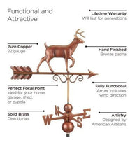 Load image into Gallery viewer, Pure Copper Proud Buck Weathervane - Adler's Store