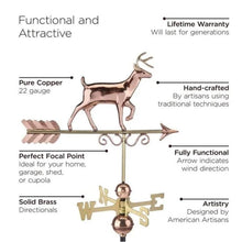 Load image into Gallery viewer, Pure Copper Proud Buck Weathervane - Adler's Store