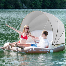 Load image into Gallery viewer, Relaxation Floating Island Raft with Canopy Two Cup Holders and Sunshade - Adler's Store