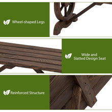 Load image into Gallery viewer, Rustic Style Outdoor 2-Person Wooden Wagon Wheel Garden Bench - Adler's Store