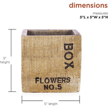 Load image into Gallery viewer, Rustic Wood Finished Concrete Square Flower Box Planter - Adler's Store