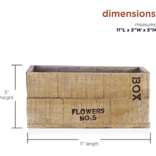 Load image into Gallery viewer, Rustic Wood Finished Concrete Square Flower Box Planter - Adler's Store