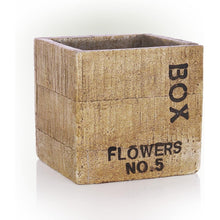 Load image into Gallery viewer, Rustic Wood Finished Concrete Square Flower Box Planter - Adler's Store