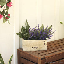 Load image into Gallery viewer, Rustic Wood Finished Concrete Square Flower Box Planter - Adler's Store