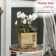 Load image into Gallery viewer, Rustic Wood Finished Concrete Square Flower Box Planter - Adler's Store