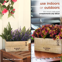 Load image into Gallery viewer, Rustic Wood Finished Concrete Square Flower Box Planter - Adler's Store