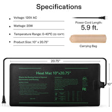 Load image into Gallery viewer, Seedling Energy Saving Heat Mat and Digital Thermostat Combo Set - Adler's Store