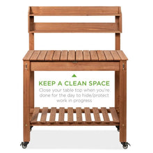 Load image into Gallery viewer, Sliding Table Top Wood Garden Potting Bench - Adler's Store