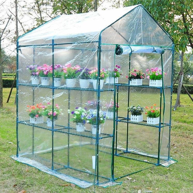small hot houses for plants Small Greenhouse Portable Mini 8 Shelves Walk-In