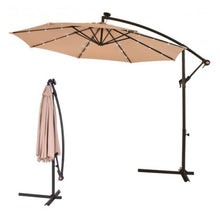 Load image into Gallery viewer, Solar 10Ft Hanging Umbrella Sun Shade with LED Lights - Adler's Store