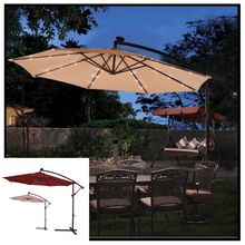 Load image into Gallery viewer, Solar 10Ft Hanging Umbrella Sun Shade with LED Lights - Adler's Store