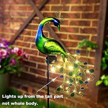 Load image into Gallery viewer, Solar LED Peacock Light Metal Garden Decoration - Adler's Store
