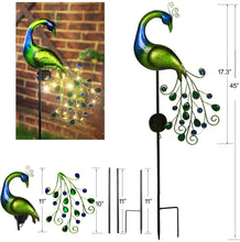 Load image into Gallery viewer, Solar LED Peacock Light Metal Garden Decoration - Adler's Store