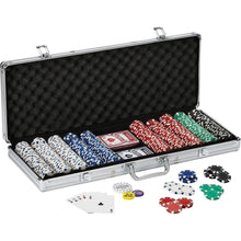 Load image into Gallery viewer, Ultimate Texas Hold 'em Poker Set 500 11.5 Gram Claytec Striped Chip Set - Adler's Store
