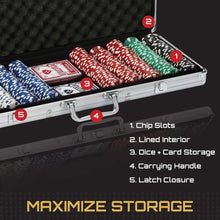 Load image into Gallery viewer, Ultimate Texas Hold 'em Poker Set 500 11.5 Gram Claytec Striped Chip Set - Adler's Store