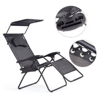 Load image into Gallery viewer, UV Shade Canopy Folding Leisure Recliner Durable Chair with Cup Holder - Adler's Store