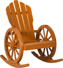 Load image into Gallery viewer, Wagon Wheel Outdoor Wooden Adirondack Rocking Chair - Adler's Store
