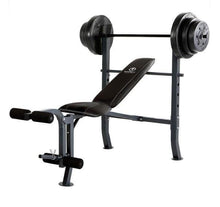 Load image into Gallery viewer, Weight Bench With 100 lb Vinyl Weight Set and Fixed 4-Roller Leg Pad Home Gym - Adler's Store