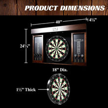 Load image into Gallery viewer, Wooden 40 Inch Dart Board Cabinet Set with Lights and 6 Steel Tip Darts - Adler's Store