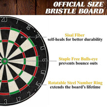 Load image into Gallery viewer, Wooden 40 Inch Dart Board Cabinet Set with Lights and 6 Steel Tip Darts - Adler's Store