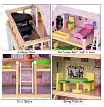 Load image into Gallery viewer, Wooden Dollhouse Cottage Playset with Furniture - Adler's Store