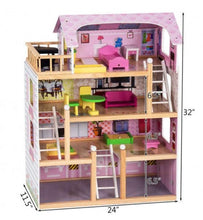 Load image into Gallery viewer, Wooden Dollhouse Cottage Playset with Furniture - Adler's Store