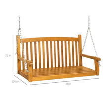 Load image into Gallery viewer, Wooden Hanging Swing Bench on Chains - Adler's Store