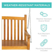 Load image into Gallery viewer, Wooden Hanging Swing Bench on Chains - Adler's Store