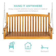 Load image into Gallery viewer, Wooden Hanging Swing Bench on Chains - Adler's Store