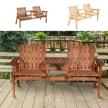 Load image into Gallery viewer, Wooden Patio Loveseat with Coffee Table - Adler's Store