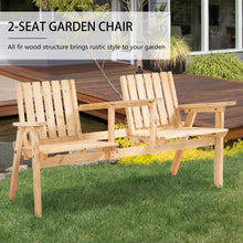 Load image into Gallery viewer, Wooden Patio Loveseat with Coffee Table - Adler's Store