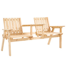 Load image into Gallery viewer, Wooden Patio Loveseat with Coffee Table - Adler's Store
