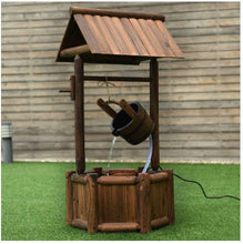 Load image into Gallery viewer, Wooden Rustic Garden Wishing Well Water Fountain with Pump - Adler's Store
