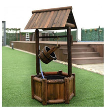 Load image into Gallery viewer, Wooden Rustic Garden Wishing Well Water Fountain with Pump - Adler's Store