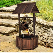Load image into Gallery viewer, Wooden Rustic Garden Wishing Well Water Fountain with Pump - Adler's Store